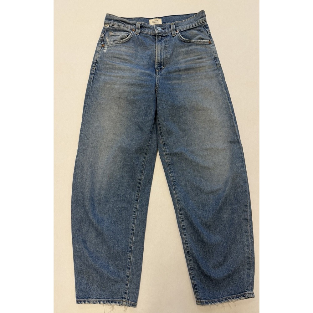 Citizens of Humanity Womens Barrel Leg Jeans Blue Mid Rise Size 24